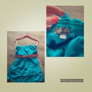 Strapless turquoise dress size XS